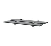 QJBSAVVA Set di 2 mensole sospese, 60 x 20 cm, in vetro di sicurezza da 8 mm, portata 10 kg, moderne, con staffa in lega di zinco, per bagno, ufficio, soggiorno, corridoio