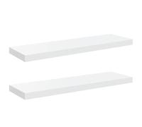 QJBSAVVA Set di 2 mensole sospese, 80 x 23,5 x 3,8 cm, in MDF a nido d'ape e telaio in metallo, design moderno, portata 10 kg, sottile e scaffale per CD per soggiorno, ufficio, bagno