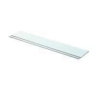 QJBSAVVA Set di 2 ripiani in vetro, 90 x 15 cm, vetro temperato trasparente, 8 mm, design moderno, portata 15 kg, per libri e decorazioni, per soggiorno, bagno, ufficio, cucina