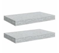 QJBSAVVA Set di 2 scaffali sospese, grigio cemento, 40 x 23 x 3,8 cm, MDF a nido d'ape e metallo, montaggio invisibile, portata 5 kg, moderna mensola da parete come piccola libreria o ripiano