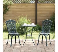 QJBSAVVA Set di 3 cucchiaini da giardino, in alluminio, resistente alle intemperie, 53 x 53 x 70,5 cm, pieghevole, con 2 sedie, salvaspazio, per terrazze, balconi, giardini