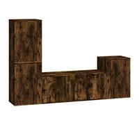 QJBSAVVA Set di 4 armadi per TV, in legno da 100 x 34,5 x 40 cm e 3 x 40 x 34,5 x 60 cm, design moderno, molto spazio, montaggio a parete, mobili da soggiorno