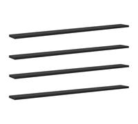 QJBSAVVA Set di 4 mensole nere da 100 x 10 x 1,5 cm, in materiale di legno, design moderno, robusto e durevole, piccolo come scaffale per CD, scaffale angolare, cucina, soggiorno, ufficio
