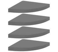 QJBSAVVA Set di 4 scaffali angolari 35 x 35 x 3,8 cm, grigio lucido, in MDF e metallo, design moderno, portata 5 kg, montaggio invisibile, scaffale angolare per soggiorno, corridoio, camera da letto