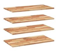 QJBSAVVA Set di 4 scaffali sospese, 60 x 40 x 2 cm, in legno massello di acacia trattato a olio, design moderno, robusto e durevole, per cucina, bagno, soggiorno, ufficio