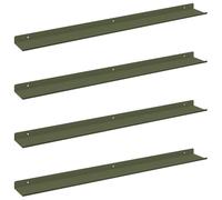 QJBSAVVA Set di 4 scaffali sospesi, 80 x 9 x 2,5 cm, verde oliva, in acciaio opaco, sottile, design moderno, struttura robusta, salvaspazio per il bagno e l'ufficio, per soggiorno, cucina, corridoio