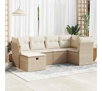 QJBSAVVA Set di 6 divani da giardino in polyrattan, per esterni, con spazio di archiviazione e sacchetti impermeabili, 62 x 62 x 69 cm, modulare, per giardino, terrazza, balcone