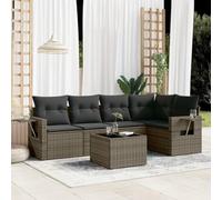 QJBSAVVA Set di 6 mobili da giardino grigio polyrattan, 55 x 62 x 69 cm, ripiani pieghevoli, per balconi e terrazzi, con design resistente ai raggi UV, per piccoli balconi, giardini, lounge, esterni