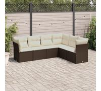 QJBSAVVA Set di 6 mobili da giardino in polyrattan marrone per balcone, terrazza, 55 x 62 x 69 cm, design moderno, robusto e durevole, per piccoli balconi da giardino