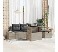 QJBSAVVA Set di 6 mobili da giardino in polyrattan, resistente agli agenti atmosferici, altezza braccioli, 15 cm, salvaspazio, per giardino, terrazza o piccolo balcone