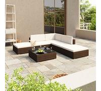 QJBSAVVA Set di 6 mobili da giardino in rattan sintetico, con 6 cm, design moderno, robusto e durevole, per balcone, terrazza e giardino