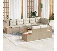 QJBSAVVA Set di 9 mobili da giardino in rattan sintetico, modulare con tavolo per terrazza, balcone, giardino, design moderno, robusto, resistente alle intemperie, per 8 persone
