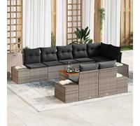 QJBSAVVA Set di divani da giardino, 9 pezzi, in polyrattan, grigio, 55 x 55 x 37 cm, modulare, design moderno, robusto e durevole, per balcone, terrazza, giardino, lounge