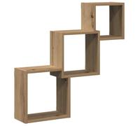 QJBSAVVA Set di mensole da parete in legno di quercia Artisan, 68 x 15 x 68 cm, design a cubo salvaspazio, robusto e resistente all'umidità, moderna libreria per soggiorno, camera da letto, corridoio