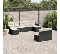 QJBSAVVA Set di mobili da giardino in polyrattan nero, 55 x 62 x 69 cm, mobili da balcone con spazio per terrazza e piccoli giardini