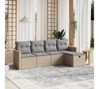 QJBSAVVA Set di mobili da giardino in rattan sintetico, 55 x 55 cm, comodo cuscino modulare, moderno, robusto e resistente ai raggi UV, per giardino, terrazza, balcone e piccole superfici