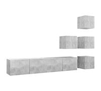 QJBSAVVA Set di mobili per TV sospesi grigio cemento, in legno, modulare, 30,5/80 cm, larghezza 30,5 x 80 cm, moderni, con ampio spazio per Living Room e ufficio
