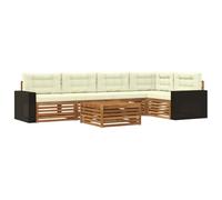 QJBSAVVA Set Divani da Esterno 6 Pezzi in Legno di Acacia per Giardino | Salotto modulare componibile in acacia massiccia con morbidi cuscini, ideale per vivere terrazza, patio e giardino.