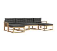QJBSAVVA Set Divani da Esterno 6 Pz Legno Massello di Acacia Bianco | Salotto componibile modulare con sedute imbottite per giardino, patio e zona piscina. Design elegante con listelli.