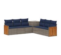 QJBSAVVA Set Divani da Esterno 7 Pezzi Modular in Rattan Sintetico | Salotto modulare con box contenitore integrato e cuscini imbottiti per arredare con eleganza giardino, patio o terrazzo.