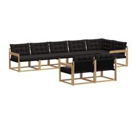 QJBSAVVA Set Divani da Esterno 8 Pezzi in Legno Massello Acacia | Salotto componibile con cuscini morbidi per giardino, terrazza e patio, ideale per il relax e la socializzazione