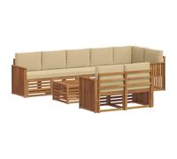QJBSAVVA Set Divani da Esterno 9 Pezzi in Legno Massello di Acacia | Salotto modulare componibile per giardino e patio: cuscini sfoderabili e tavolino per la tua zona relax all'aperto.