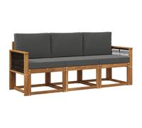 QJBSAVVA Set Divani da Esterno Modulare 3Pzi in Legno Acacia Giardino | Design modulare flessibile in solido legno di acacia con morbidi cuscini sfoderabili per terrazzo e giardino.