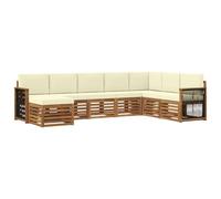 QJBSAVVA Set Divani da Giardino in Legno di Acacia con Cuscini | Salotto modulare da esterno per terrazzo e patio con cuscini sfoderabili, ideale per relax e conversazioni all'aperto.