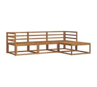 QJBSAVVA Set Divani Modulari da Esterno 4 pz in Legno Massello Acacia | Salotto componibile con struttura a doghe per giardino, patio e area piscina. Offre comfort e drenaggio rapido.