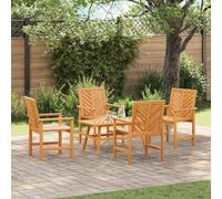 QJBSAVVA Set lounge da giardino, 3 pezzi, in legno di acacia massiccio, marrone, 100 x 50 x 45 cm, pieghevole, design moderno, robusto e durevole, per balcone, terrazza, campeggio, attività all'aperto