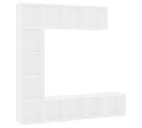 QJBSAVVA Set Mobili TV e Libreria 3 Pezzi Bianco Soggiorno 180x30x180 cm