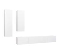 QJBSAVVA Set Mobili TV Sospesi 4 pz Bianco Legno Multistrato | Parete attrezzata moderna sospesa per soggiorno, salotto e open space, ottimizza lo spazio verticale e l'organizzazione.