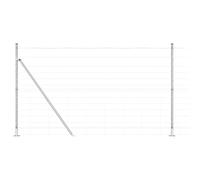 QJBSAVVA Set Recinzione Metallica con Basi in Cemento 25 x 1,4 m