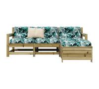 QJBSAVVA Set salone da giardino in legno di pino, 66 x 62 x 70,5 cm, impregnato in autoclave, mobili da balcone modulari per piccoli balconi, terrazzi, giardini, design moderno, robusto e per esterni