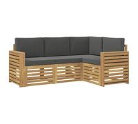 QJBSAVVA Set Salotto da Esterno 4 Pezzi Legno Acacia 191x132 cm | Mobili componibili per giardino e terrazzo con solida struttura modularabile e cuscini imbottiti inclusi.