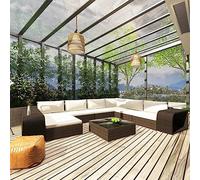 QJBSAVVA Set salotto da giardino in polyrattan marrone, 74 x 74 x 26 cm, design moderno, robusto e durevole, per terrazze, balconi e giardini