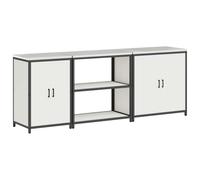 QJBSAVVA Set Stoccaggio Cucina 3 Pezzi HATTEM in Acciaio Bianco 6 Ripiani