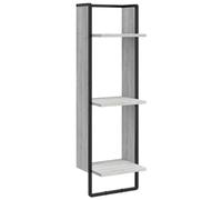 QJBSAVVA Sonoma - Mensola da parete a 3 scomparti, 30 x 25 x 100 cm, in legno, moderna e sottile, con spazio di archiviazione, salvaspazio, per soggiorno, corridoio, ufficio e cucina