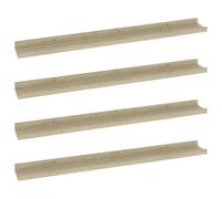 QJBSAVVA Sonoma - Set di 4 scaffali da parete in legno di quercia, 80 x 9 x 3 cm, in MDF, design moderno e robustezza, per soggiorno, corridoio, camera da letto