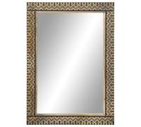 QJBSAVVA Specchio da Bagno 50x70 cm in Legno Massello di Mango Nero | Cornice elegante per bagno, camera da letto e ingresso. Riflesso nitido, installazione a parete orizzontale o verticale.