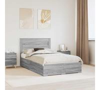 QJBSAVVA Struttura letto con cassetti 90 x 200 cm in legno grigio durevole singolo letto con testiera per camera dei ragazzi camera degli ospiti Urban Living