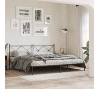 QJBSAVVA Struttura letto in metallo, 200 x 200 cm, testata nera, completa con rete a doghe e spazio di archiviazione, robusto letto matrimoniale, per camera da letto, camera dei ragazzi e camera degli