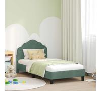 QJBSAVVA Struttura per lettino con testiera verde mare, in velluto, 160 x 80 cm, moderna, bassa, con tasche per riporre appartamenti in città e camera da letto semplice