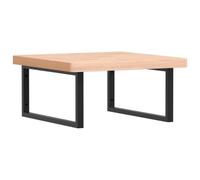 QJBSAVVA Supporto Lavabo Sospeso in Legno Faggio e Acciaio Nero 60x60 cm | Base sospesa per lavabo da bagno in massello non trattato con supporto in acciaio nero, ideale per organizzare lo spazio.