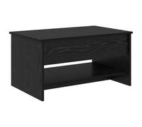 QJBSAVVA Tavolino da Caffè da Salotto Rovere Nero 80x50x41,5 cm | Tavolo basso rettangolare con 2 vani a giorno per soggiorno moderno, superficie stabile e portata fino a 75 kg.