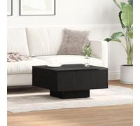 QJBSAVVA Tavolino da Caffè Nero Moderno Quadrato in Legno Ingegnerizzato per Salotto Soggiorno 60x60x31,5 cm Design Contemporaneo con Superficie Liscia