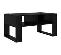 QJBSAVVA Tavolino da Salotto 2 Ripiani Rovere Nero 92x53x45 cm