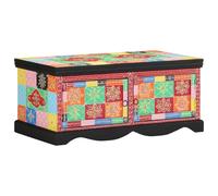 QJBSAVVA Tavolino da Salotto in Legno Massello Mango Multicolore 90x50x40cm con Piano Robusto e Spazio Portaoggetti, per Soggiorno Camera e Divano Laterale
