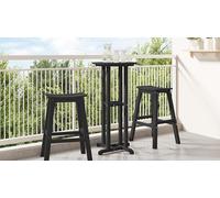QJBSAVVA Tavolo Bar da Esterno Nero Quadrato 55x55x107 cm in Metallo HDPE per Giardino Patio Balcone Design Moderno Stabile