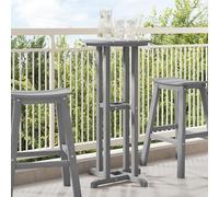 QJBSAVVA Tavolo da Bar Esterno Rotondo Grigio Chiaro 55x55x107.5 cm HDPE per Balcone e Giardino con Design Moderno e Stabile